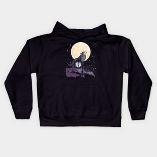 Wolves Howling At The Moon Kids Hoodie